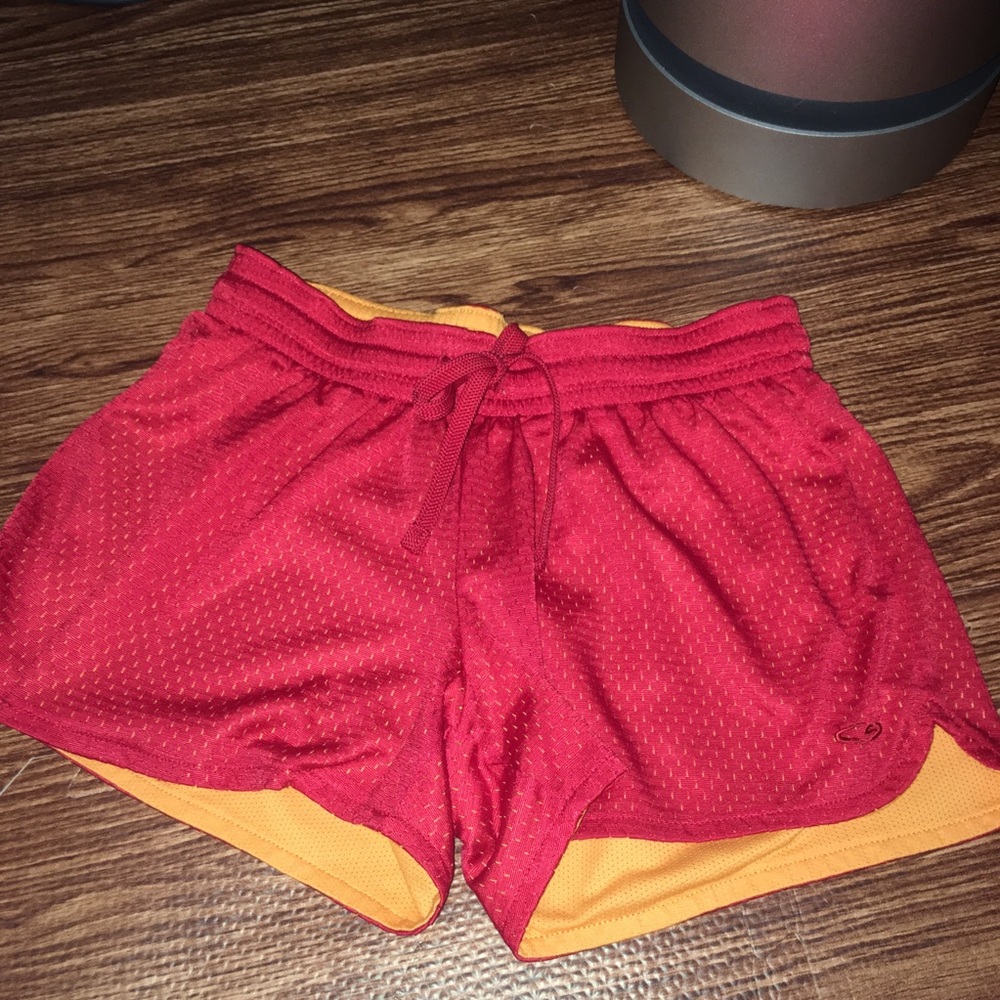 Maroon and gold champion athletic running short xs